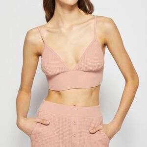 JONATHAN SIMKHAI Juliette Waffle Bralette In Chai